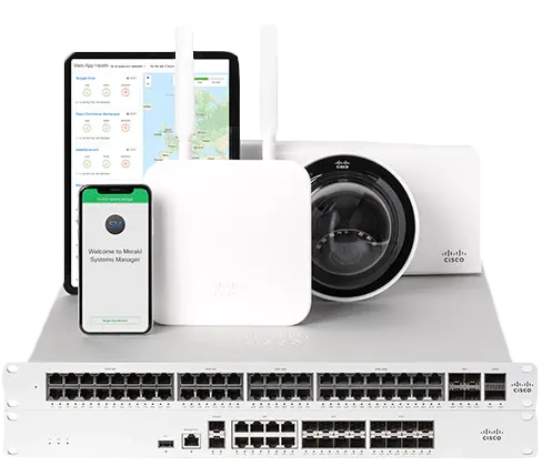 Meraki products showcasing networking equipment and solutions