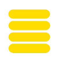A yellow stack icon with four horizontal rounded bars, used as a symbol or button in a user interface